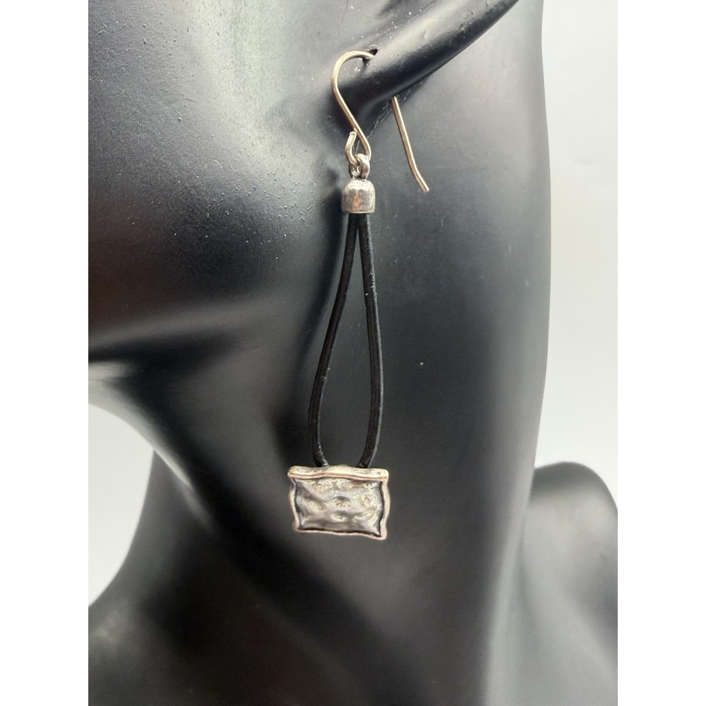 Chapin & Hollister(C&H) Sterling Silver 925 Hammered Square Drop Earrings